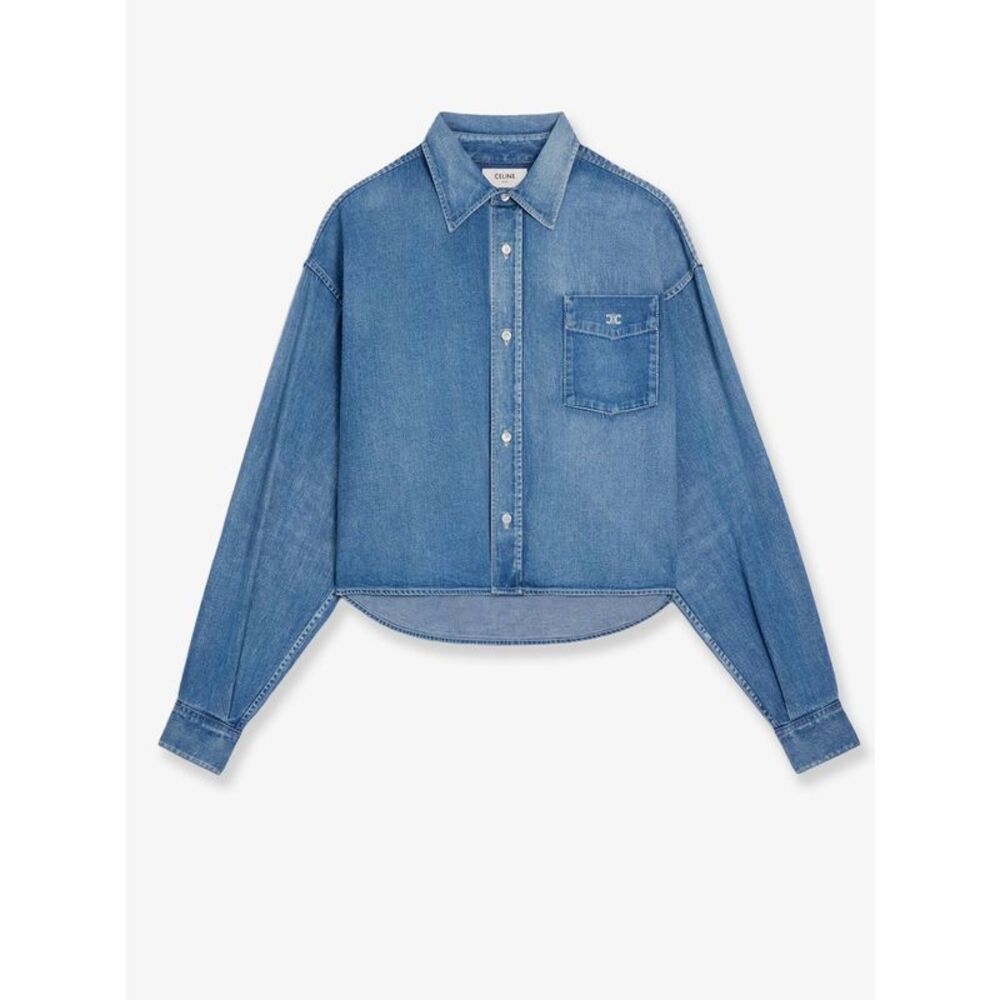 Celine Women Cotton Denim Shirt
